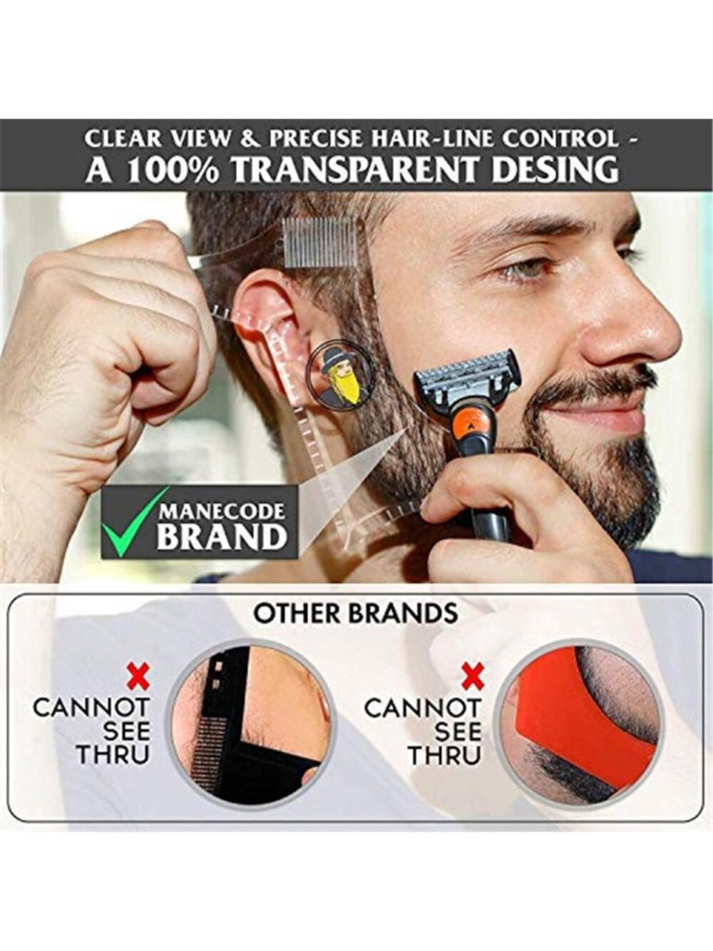 Beard Shaping & Styling Tool With Comb for Perfect line up & Edging For - Picture 5 of 7